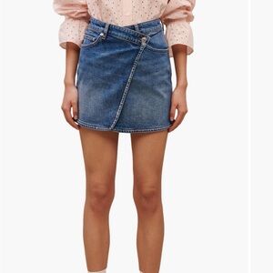 Maje Blue Denim Mini Skirt